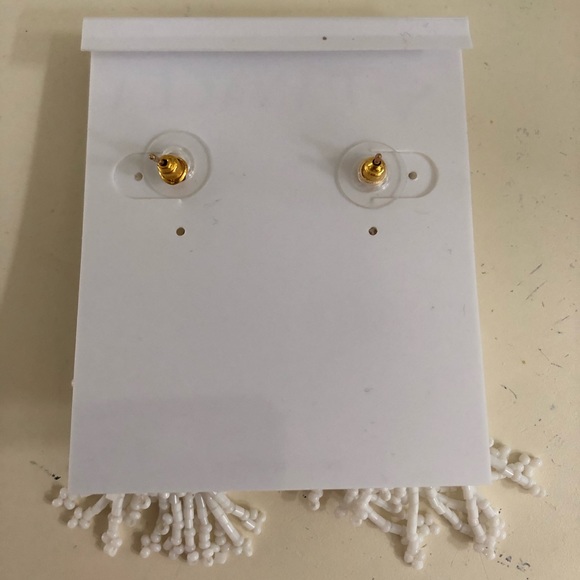 PANACEA white beaded drop earrings - Picture 2 of 3